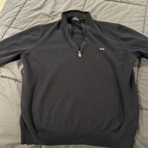 Black vineyard vines quarter zip sweater with cashmere